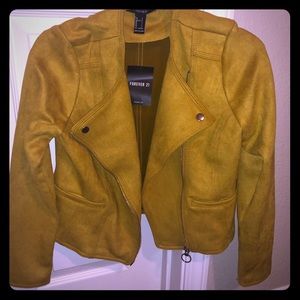 Forever 21 mustard yellow blazer suede jacket
